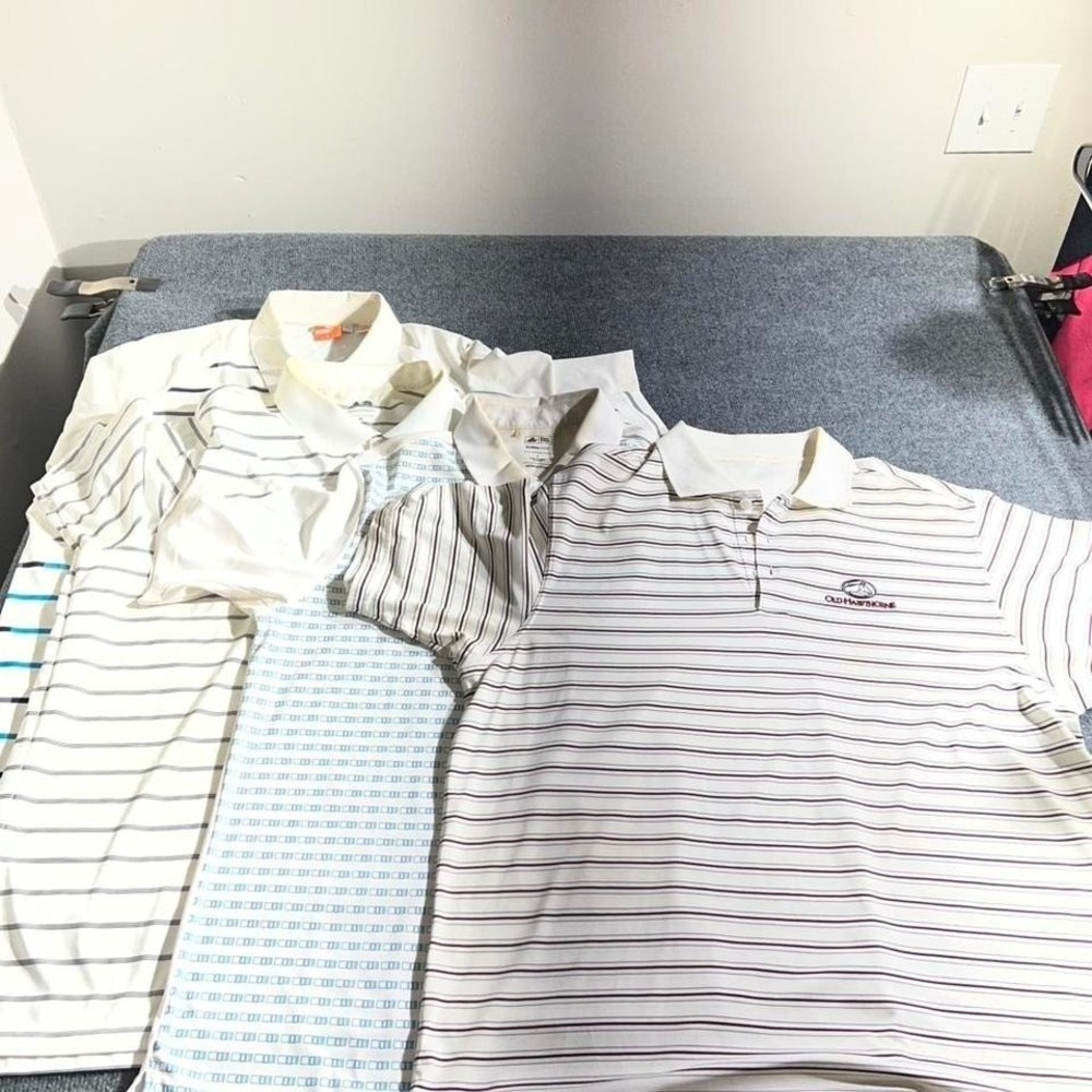 Set Of 4 Golf Polos. All have neck stains